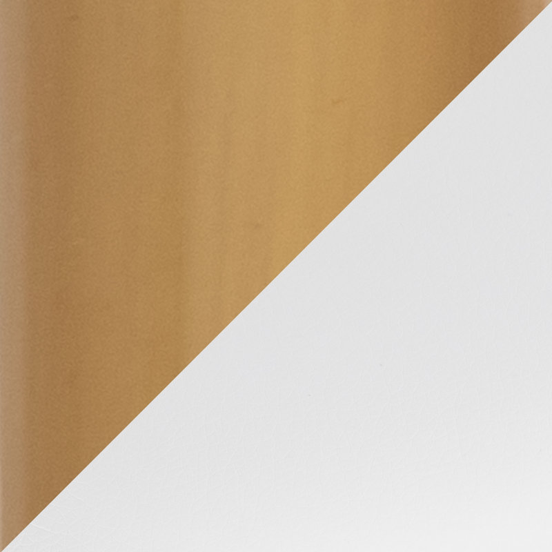 Upholstered Counter Stool with Metal Frame, Gold, White