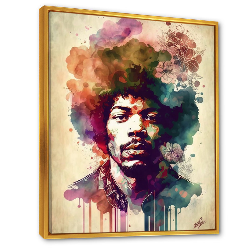 «Hollywood Musician III», reproduction sur toile, H 32 po x l 16 po x P 1 po, Toile avec cadre flottant or