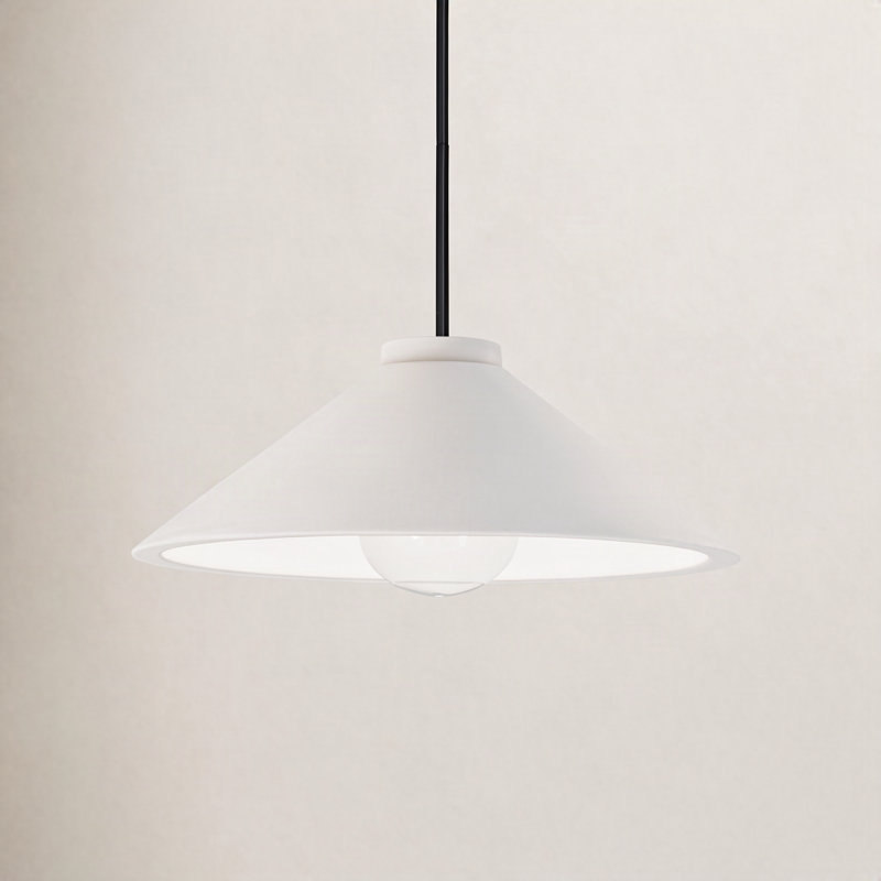 Leni Dimmable LED Single Light Pendant, Gloss White/Gloss White, Antique Brass
