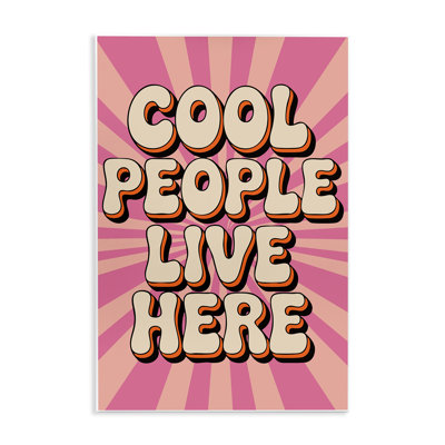 Plaque murale Groovy Cool People Live Here, design par Andreas Magnusson