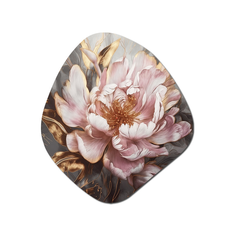 Wadebridge - pivoines asymétriques, reproduction d'art murale en métal Freeform, H 28 po x l 25 po