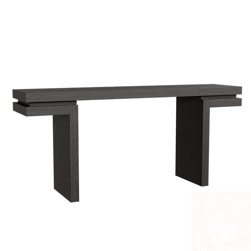 Rectangular Console Table With Sturdy Wooden Frame, Black