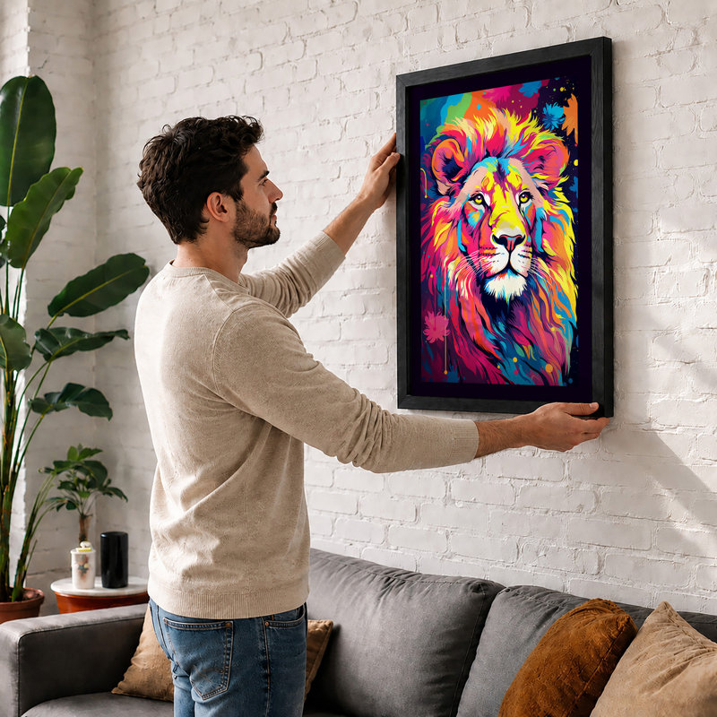 Electric Lion Modern - Print, A4 - 29.7 x 21.0 cm, Black