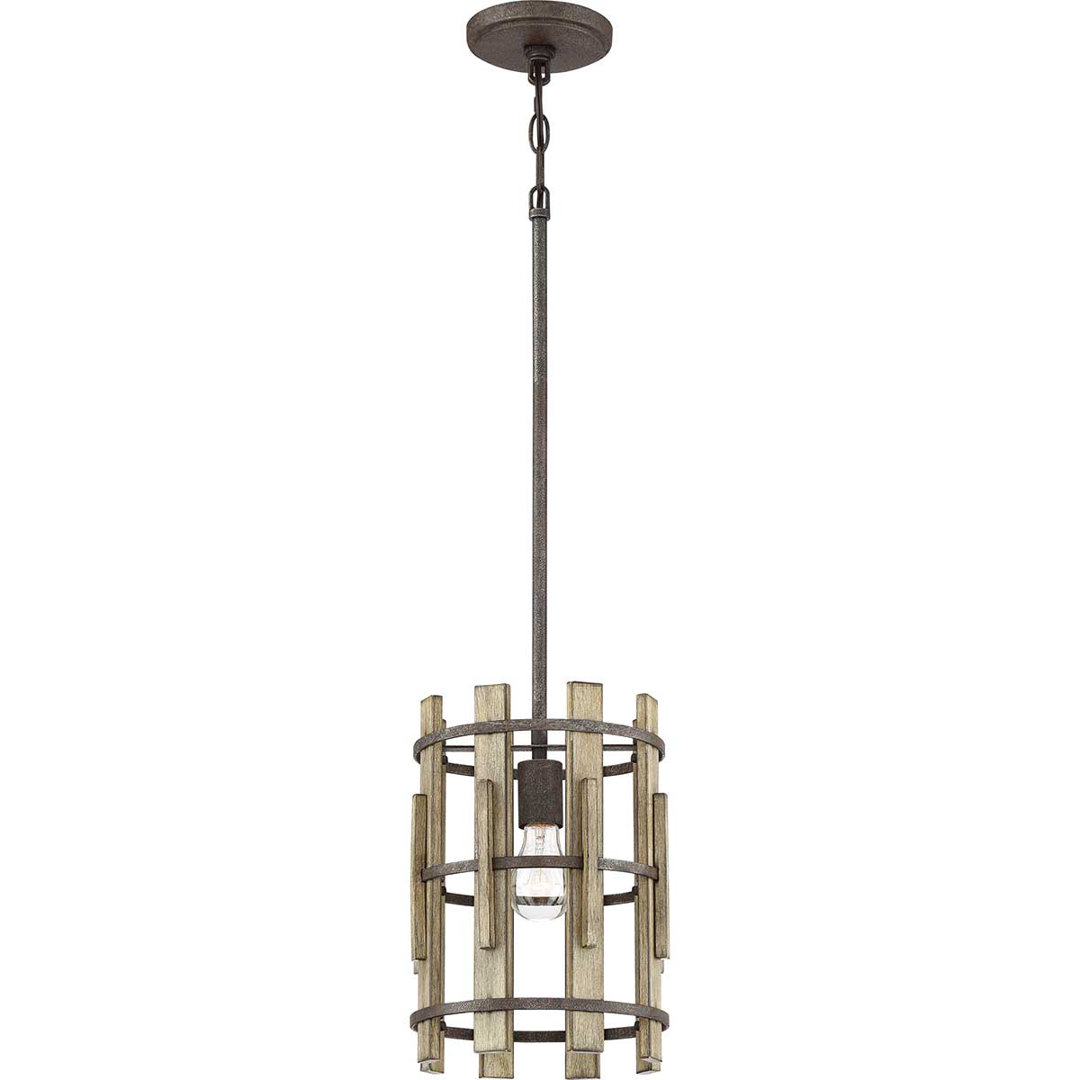 Karli 1 - Light Rustic Black Cylinder Pendant
