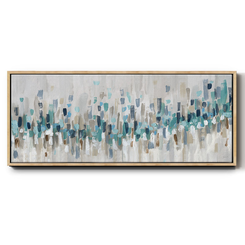 Blue Staccato- Framed Canvas