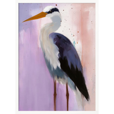 "Cigogne", art mural texturé encadré