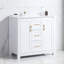 Armoire de rangement de salle de bain 36 "avec lavabo simple et - 2 portes de meuble-lavabo avec portes et tiroirs