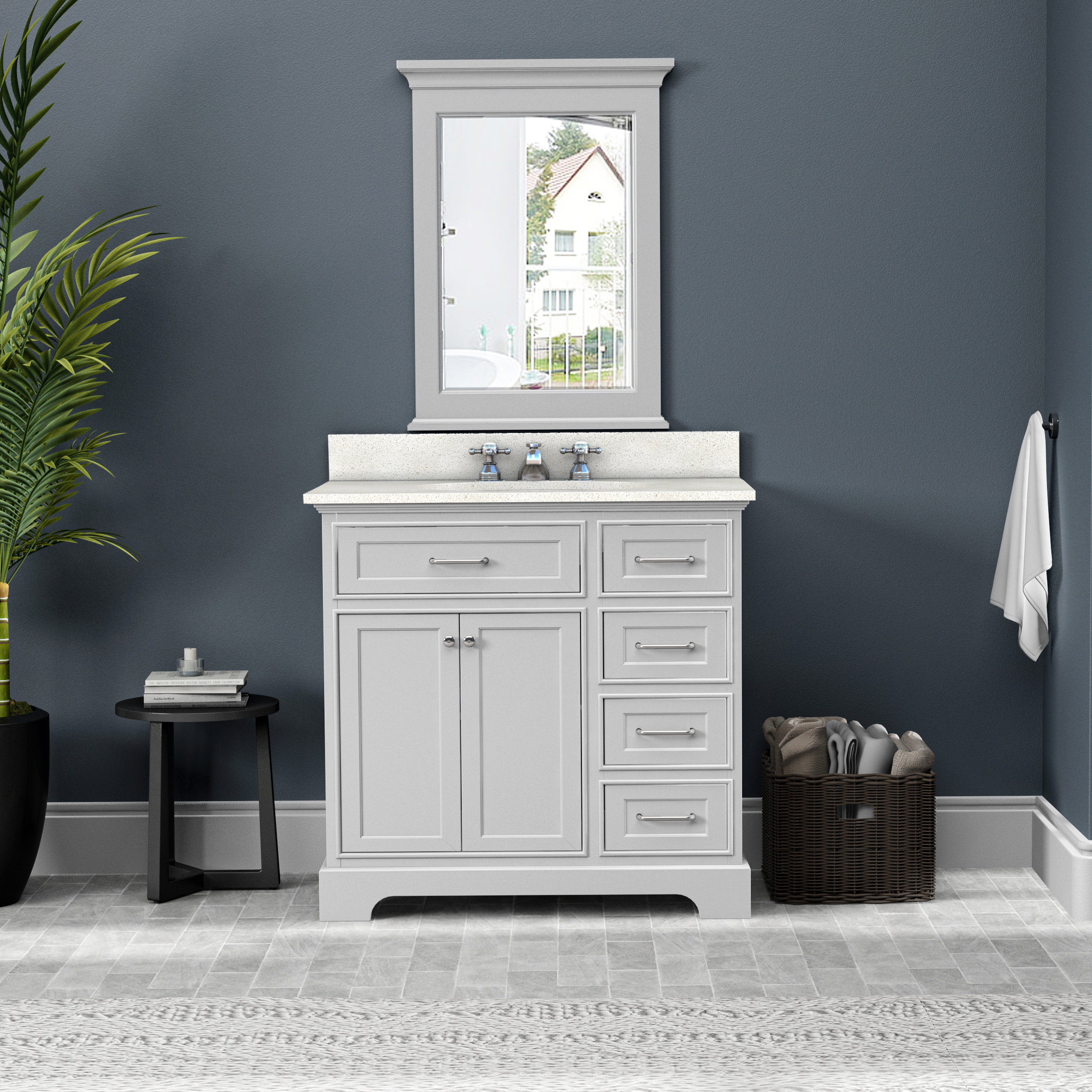 Red Barrel Studio® Ventura 36" Solid Wood Bathroom Vanity, Single Basin