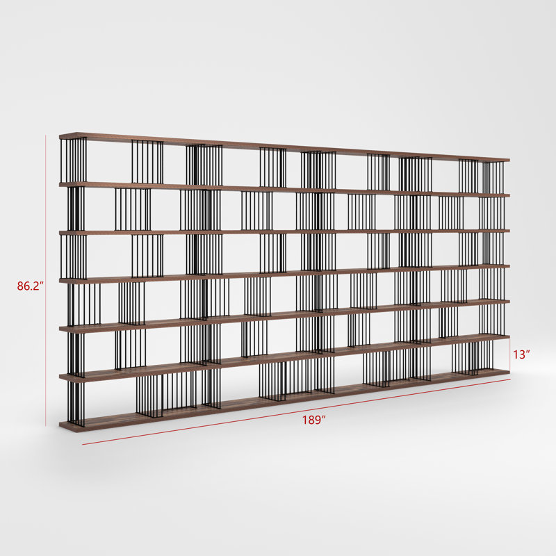 Bookcase, (6 Shelves) 86.2"H x 189"W x 12"D