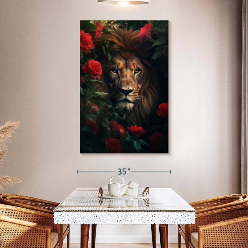 Brampt Lion Flowers, 51" H x 34" W