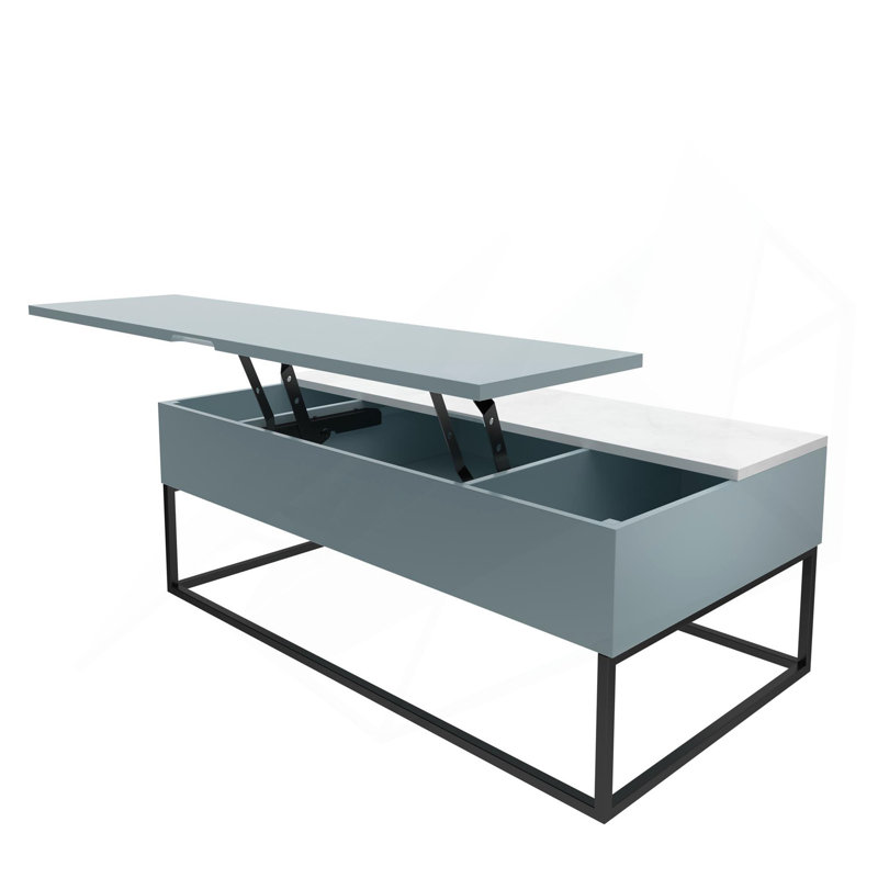 Table basse à plateau relevable Perry, Bleu
