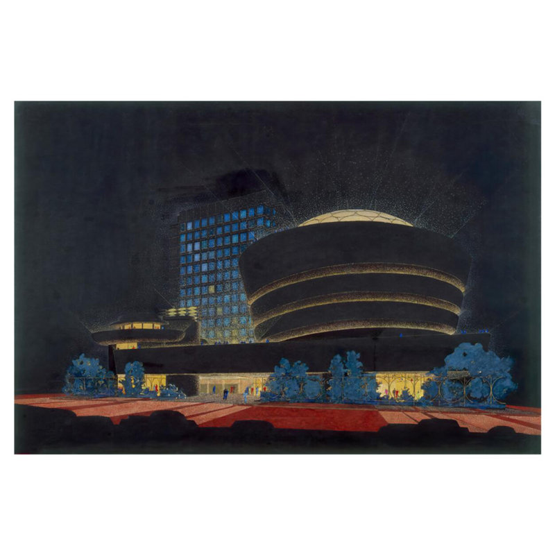 Solomon R. Guggenheim Museum New York NY by Frank Lloyd Wright - Giclee Print, 32" H x 40" W