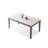 White+Grey Rectangular Stone+Solid Wood Dining Table-111169437