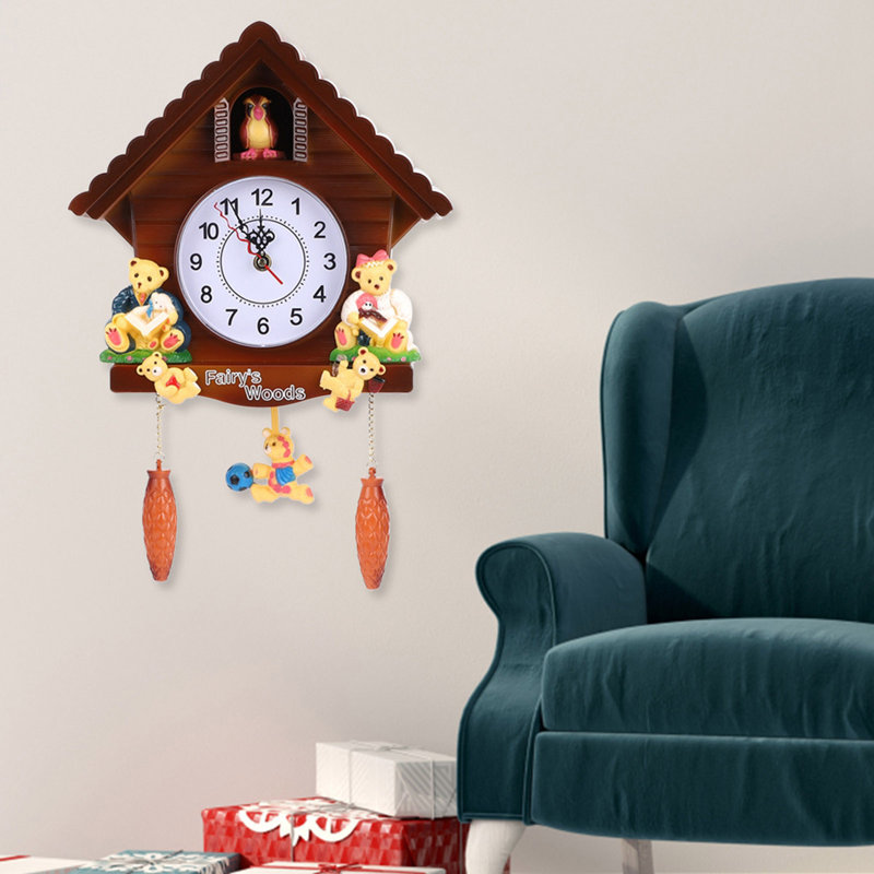 Horloge à coucou, cabane dans les arbres, décor mural vintage pour la maison