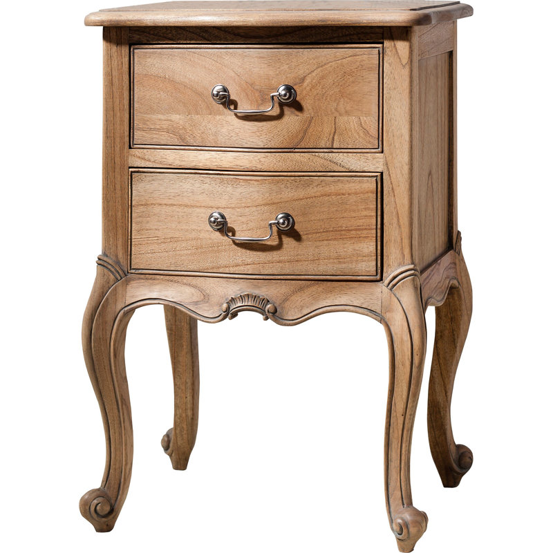Cecilia 47cm W Solid Wood Bedside Table, Weathered