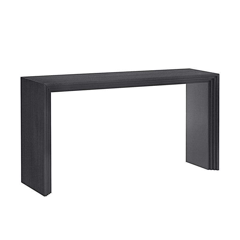 Console de style moderne en placage de bois massif de paulownia, Noir