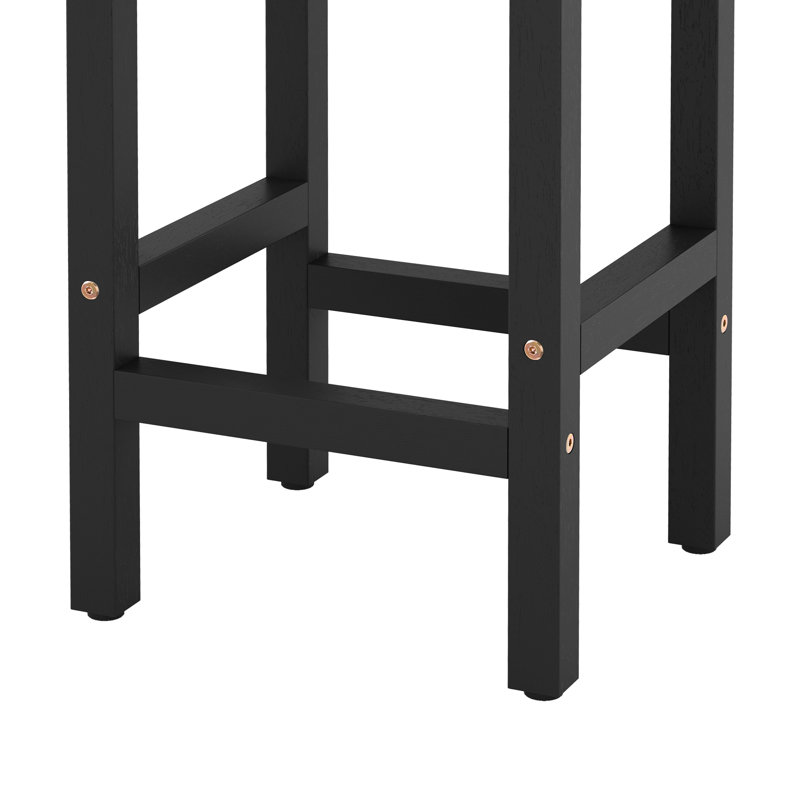 2-Person Rectangular Outdoor Dinning Set, Black