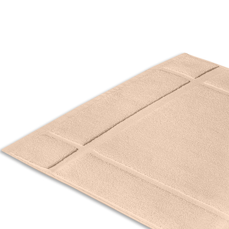 Tapis de bain 100% coton 1350 g / m² pour plancher de salle de bain, Beige, L 34 po x L 20 po