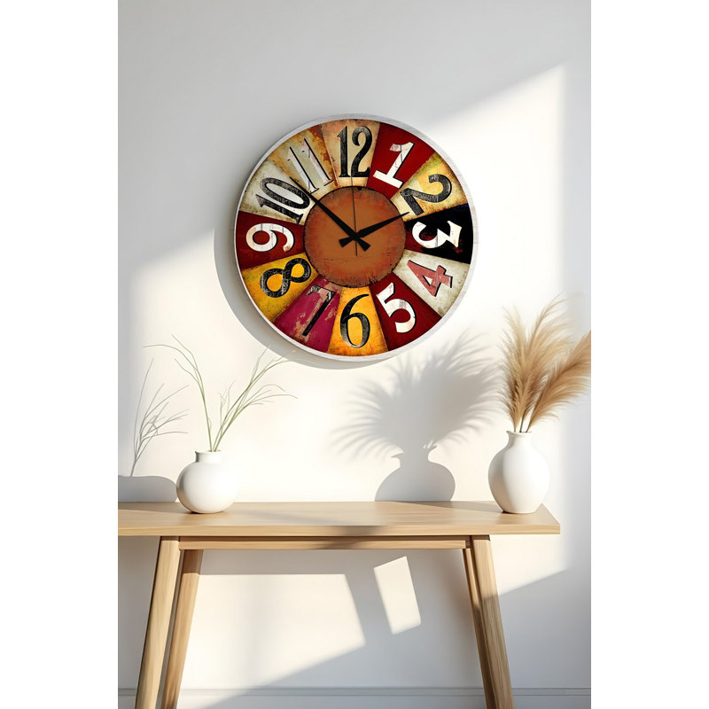 Horloge 19,7 po x 19,7 po Elegant 100% panneau de fibres à densité moyenne, épaisseur: 0,2 pouce | Parfait pour la décoration de la maison ou du bureau, le design élégant ajoute une touche moderne à n'importe quelle pièce