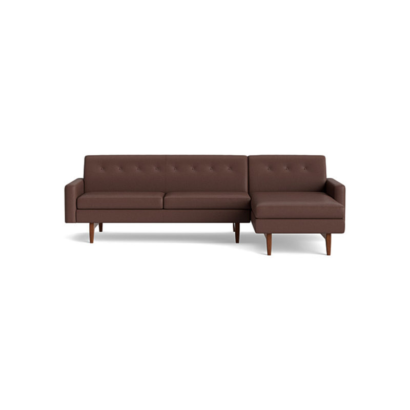 Tyler Chaise Sectional, Right Hand Facing, Leather - Deep Blue