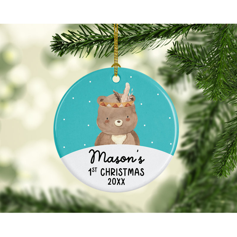 Ornement rond en forme d'ours, Blue