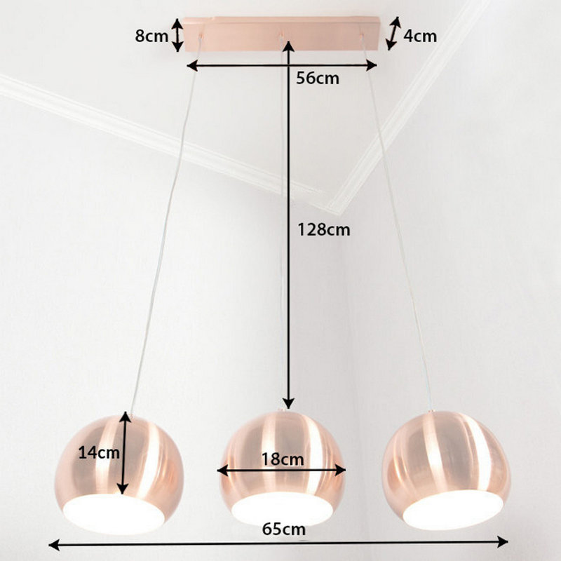 Emma 3 - Light Kitchen Island Pendant, Copper