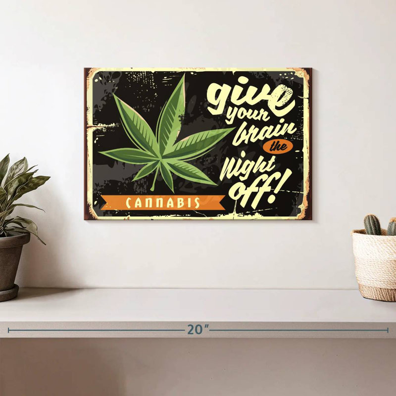 Soirée de marihuana, H 8 po x l 12 po