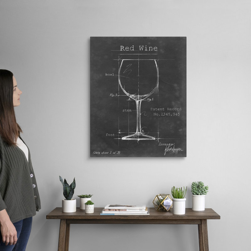 Barware Blueprint III - Reproduction d'art graphique sur toile, H 30 po x l 24 po x P 1,25 po, Toile tendue