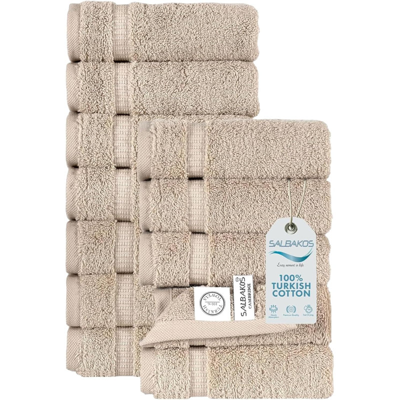 Antalya 100% Cotton Plush Washcloth, Bare Almond