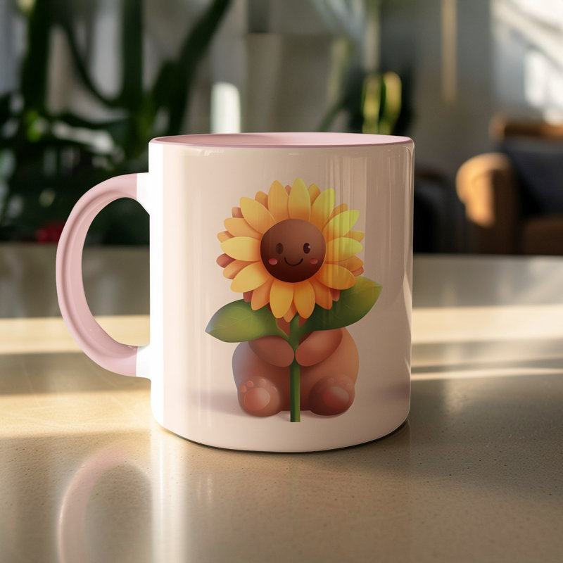 Bear 11oz Accent Coffee Mug, Pink