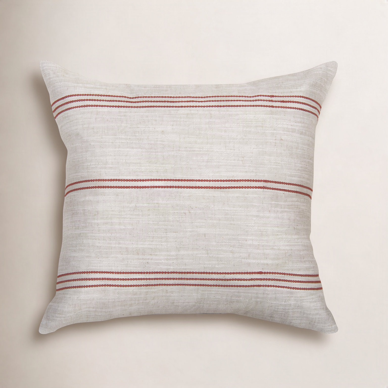 20" x 20" Linen Throw Pillow, Polyester, Natrual Rust