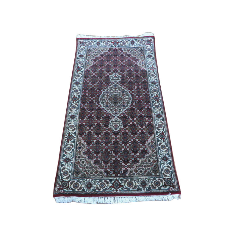 Tapis gris / brun noué à la main de conception unique 2 pi 5 po x 4 pi 9 po Harrogate