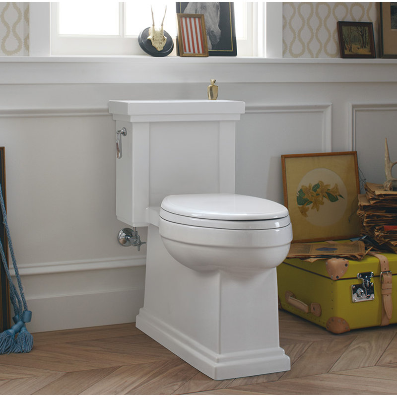 Tresham™ 1.28 GPF Water Efficient Elongated One-Piece toilet (Seat Included), Biscuit