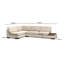 Élégant canapé d'angle avec pouf, beige uni, 76,0 po x 123,2 po x 31,5 po | Structure en bois de hêtre durable et en carton, tissu 100% polyester | Coussins en mousse souple et en silicone, 2 coussins inclus, idéal pour les maisons scandinaves modernes-1397398112-1397398113