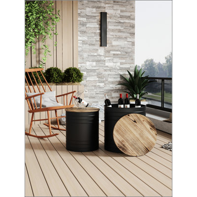 Farmhouse Rustic Distressed Metal Accent Cocktail Table