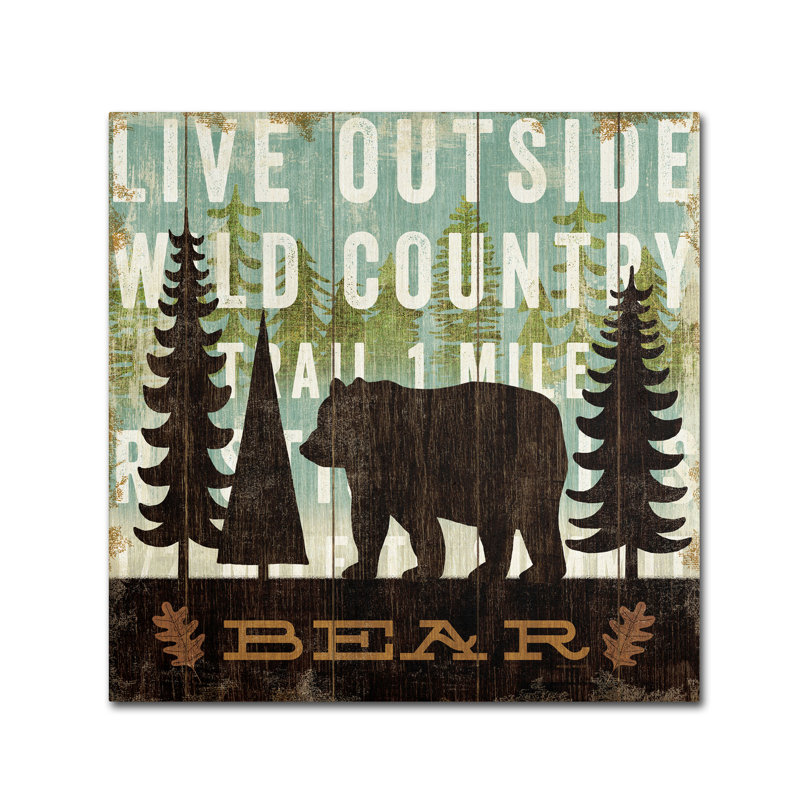 « simple vivre bear » par michael mullan, impression sur toile tendue, H 35 po x l 35 po x P 2 po