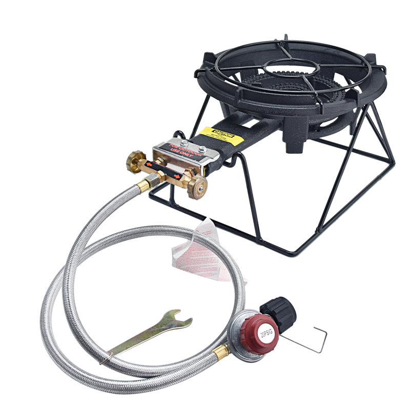 Heavy-Duty Black Cast Iron Single Burner Propane Stove
