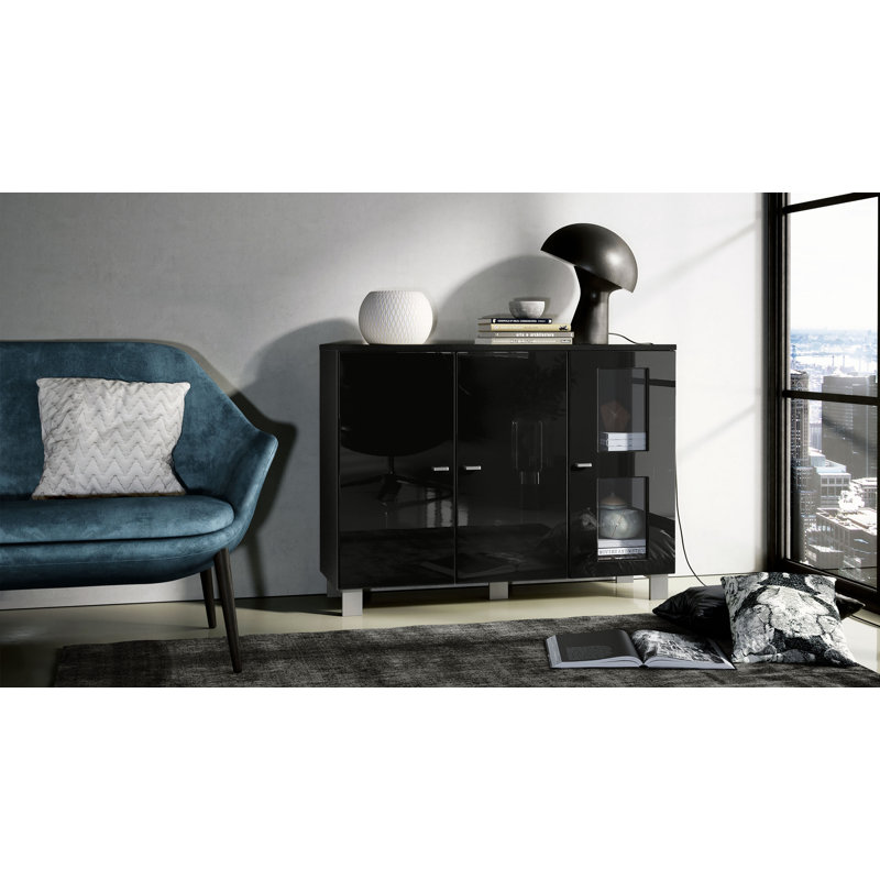 Mccombs 107cm Sideboard, Without LED, Black