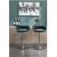 Ensemble de tabourets de bar 2 pièces, avec repose-pieds chromés et velours à hauteur ajustable avec tabouret de bar minimaliste chromé-1112000254