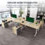 Bureau debout en L réversible de 63 po avec tiroirs et tablettes, bureau de direction réglable en hauteur pour bureau à domicile-745578633
