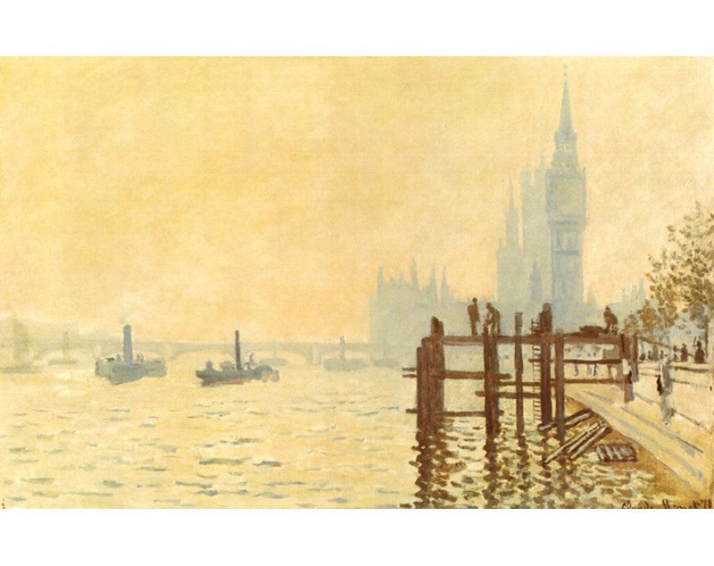 The Thames Below Westminster, 15" H x 24" W