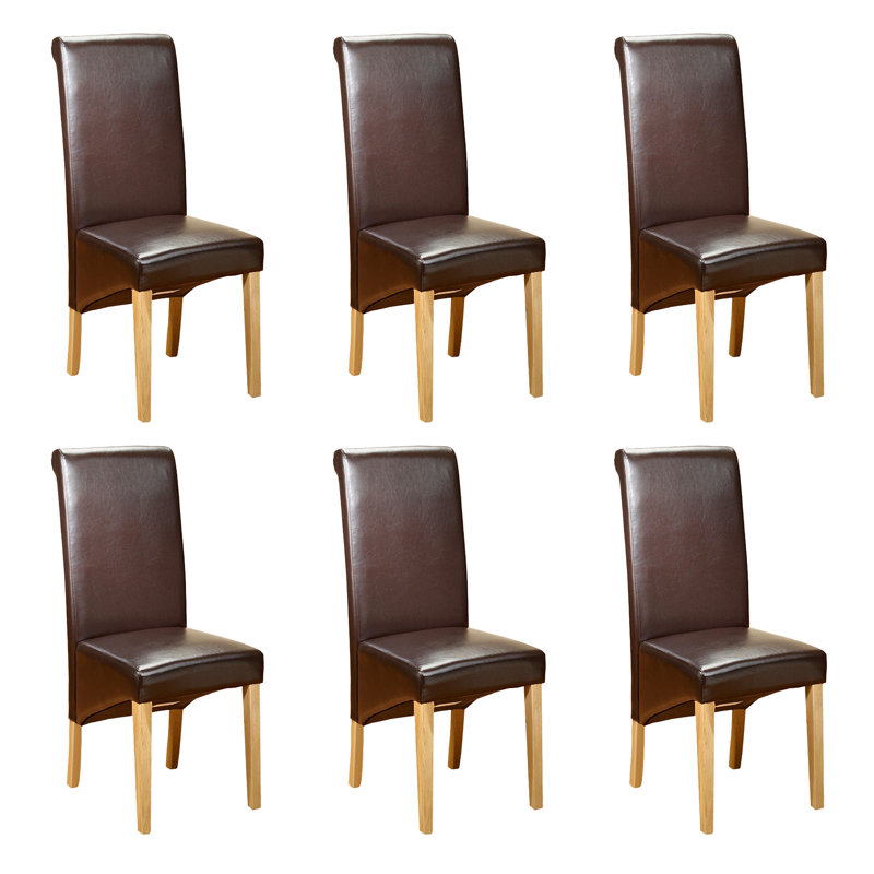 Astin Upholstered Dining Chair, Brown, 6
