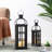 Wood and Metal Tabletop Lantern (Set of 2)-702823661