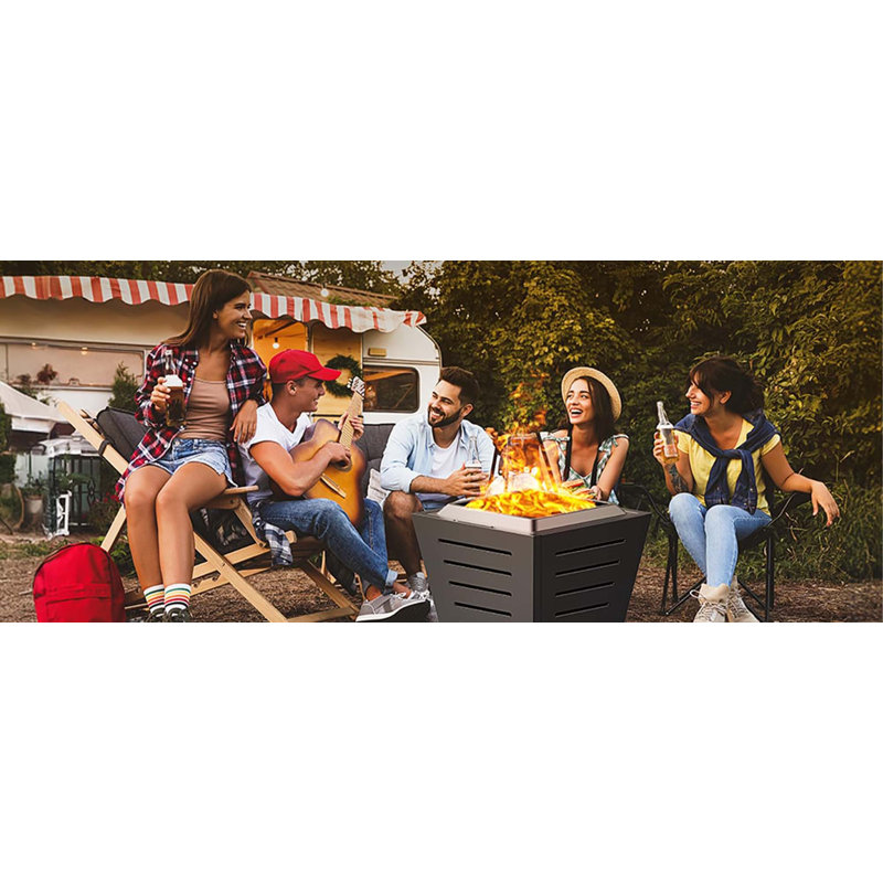 Smokeless Fire Pit Stainless Steel Wood Burning Fireplace Portable Outdoor Fire Pit Patio Smokeless Firepit With Pull-Out Ash Tray And Handles