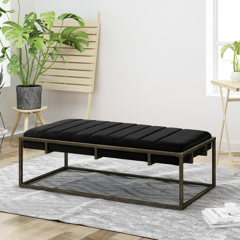 Banc rembourré noir Modern