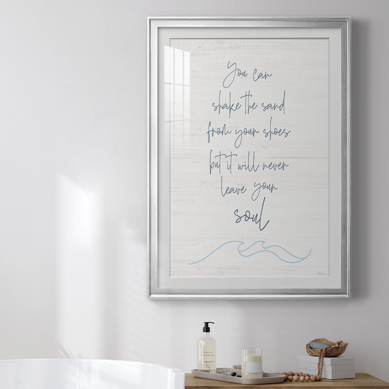 Shake The Sand, reproduction encadrée de qualité supérieure, prête à être accrochée, H 42,5 po x l 30,5 po x P 1 po, Argent
