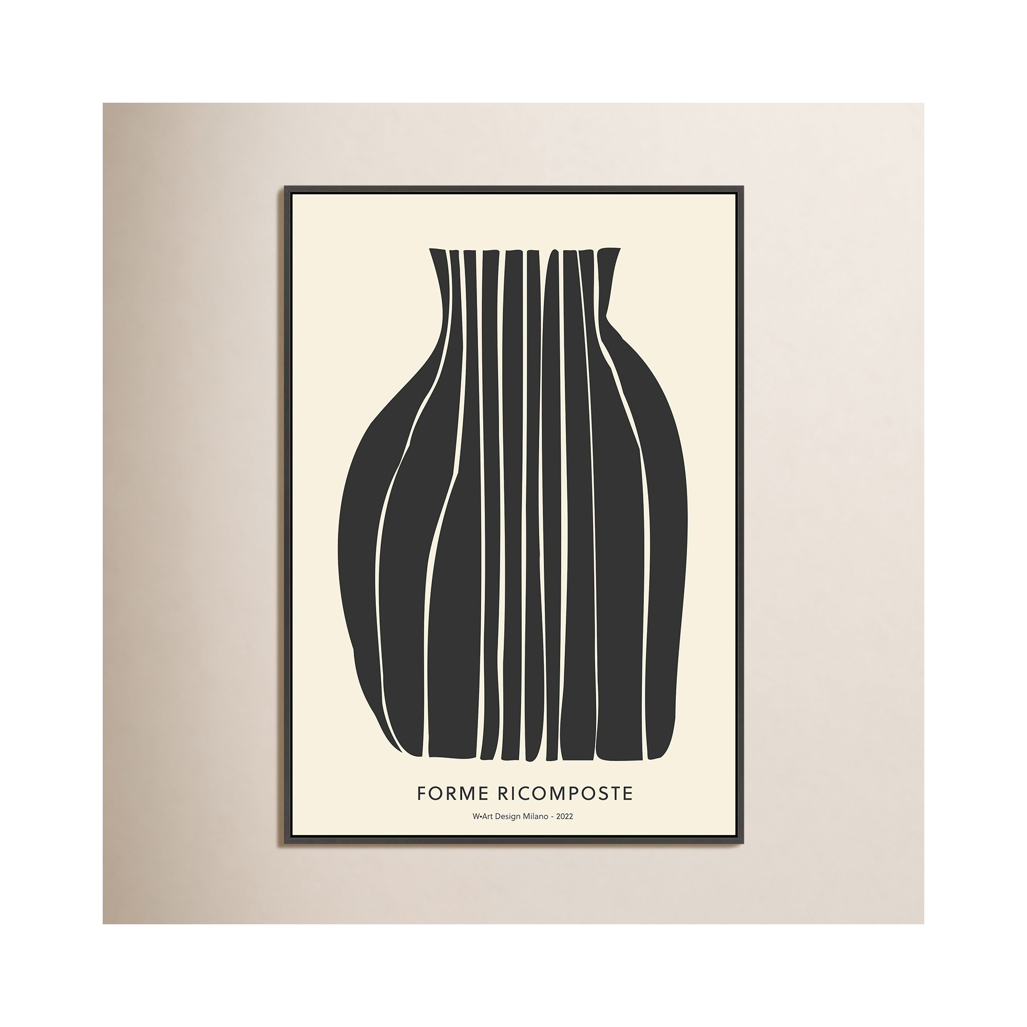 Compostion In Black by Romina Gadler, Black Framed Canvas, 20" H x 14" W x 1.25" D