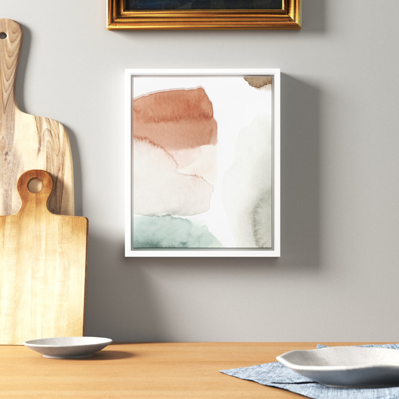 Weslyn Hopeful II - Floater Frame Painting on Canvas, White Framed, 11.5" H x 9.5" W x 2" D
