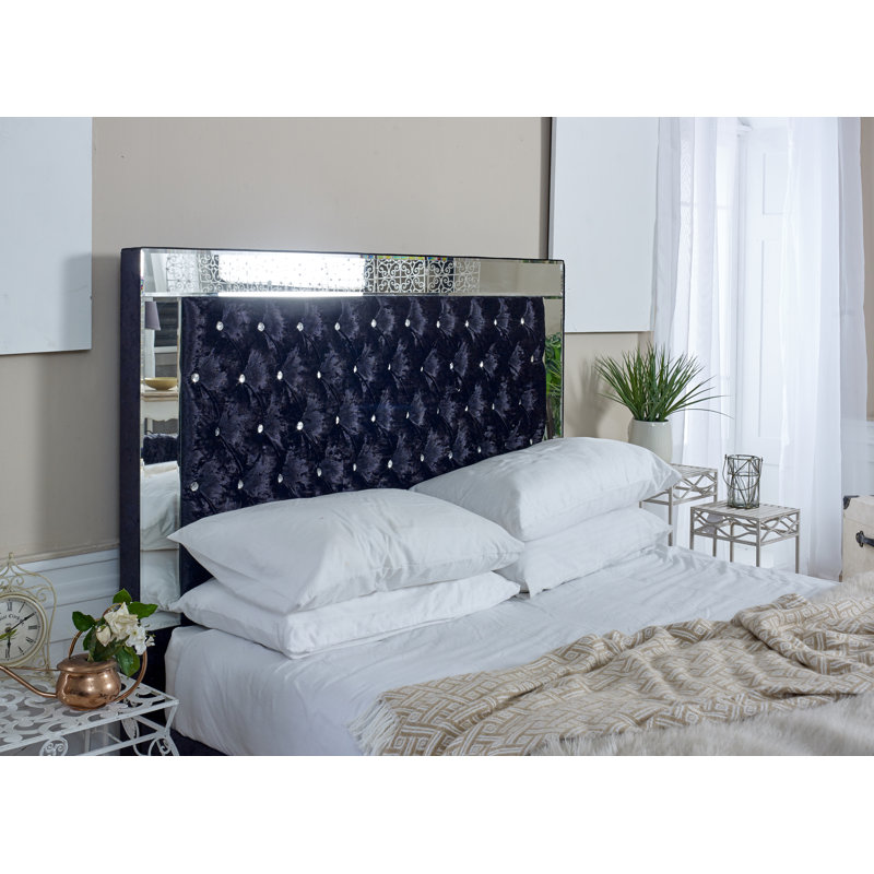 Jamiya Upholstered Bed, Black, Single (3')