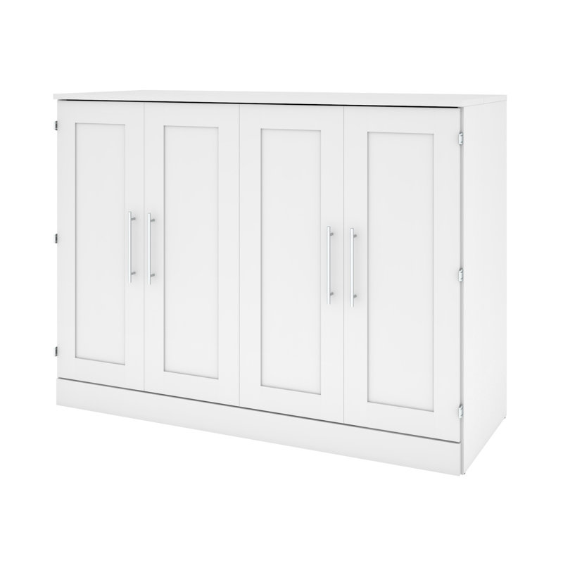Lit armoire avec matelas Pur, Double, blanc